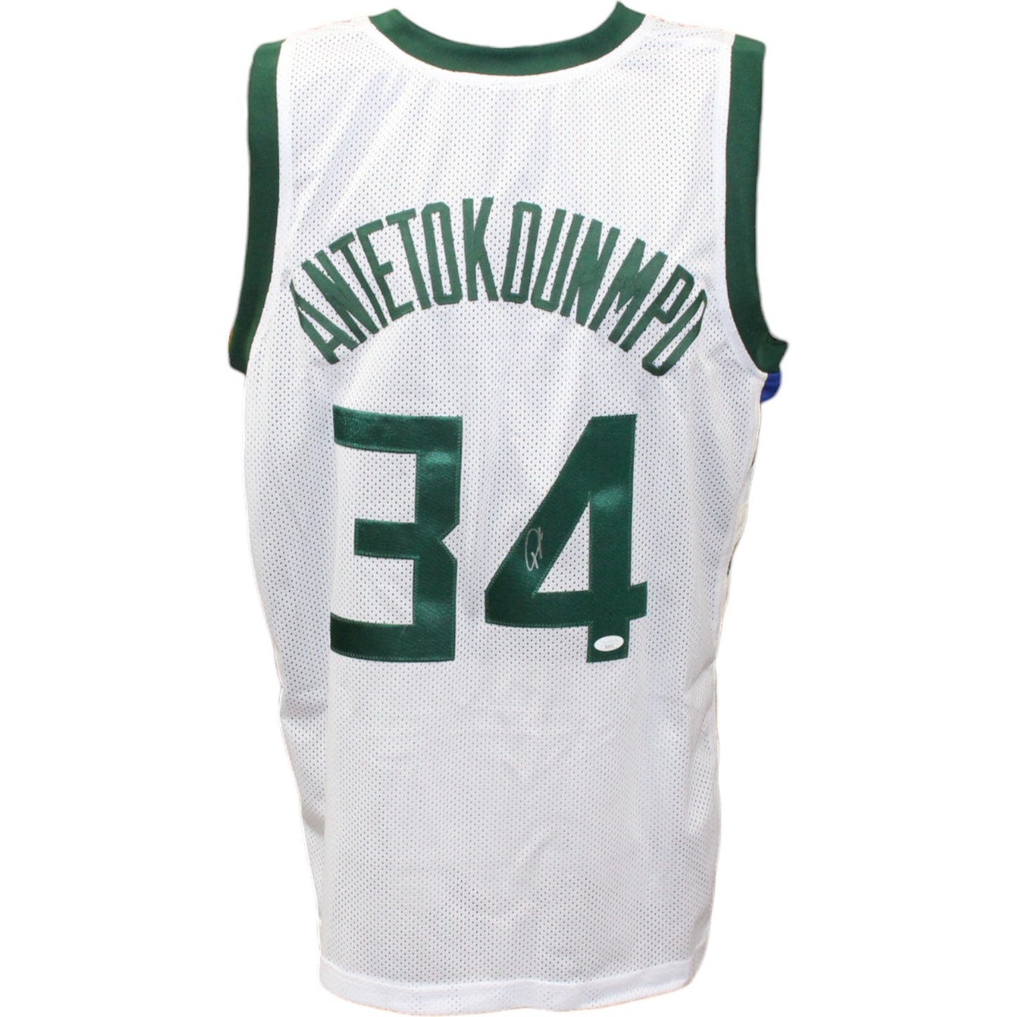 Giannis Antetokounmpo Autographed Pro Style White Jersey (JSA)