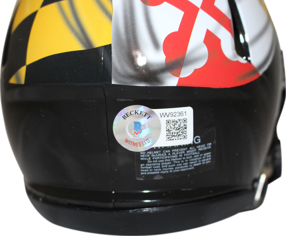 Rakim Jarrett Signed Maryland Terrapins Pride Speed Mini Helmet Beckett