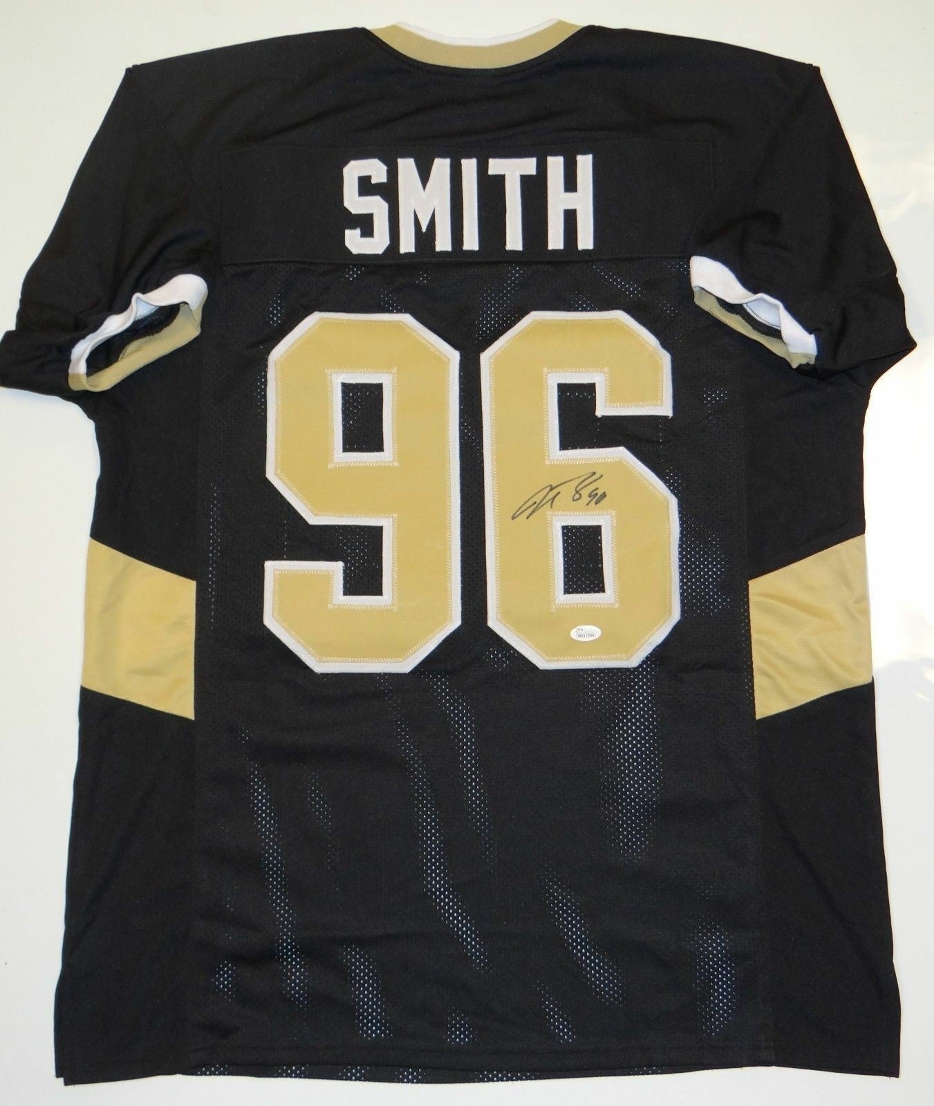 Justin Smith Autographed Black Custom Football Jersey