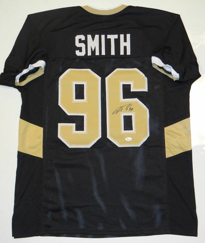 Justin Smith Autographed Black Custom Football Jersey