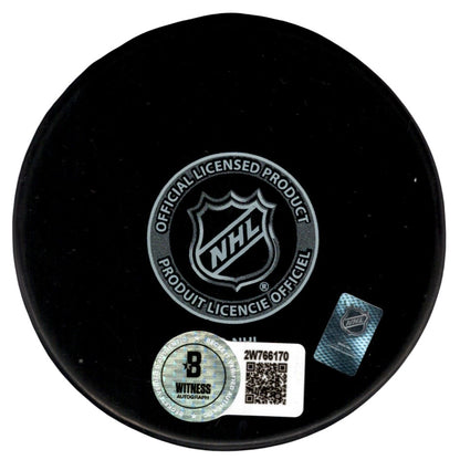 Brian Leetch Signed New York Rangers Hockey Puck (HOF 2009 Inscription)