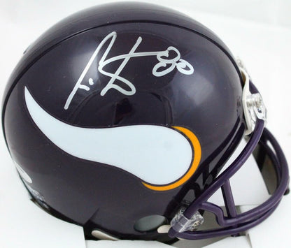Cris Carter Autographed Minnesota Vikings Silver Mini Helmet