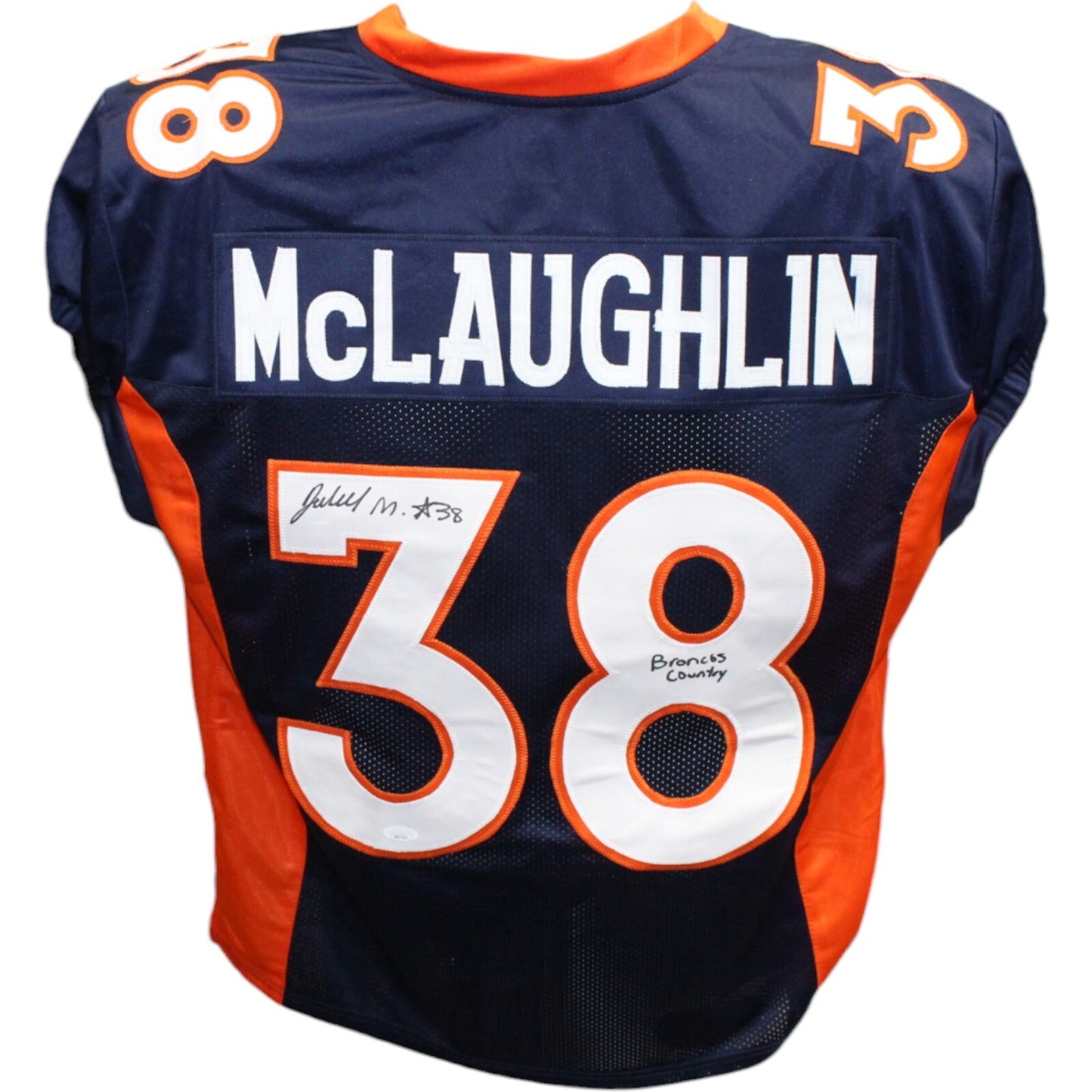 Jaleel McLaughlin Denver Broncos Autographed Navy Pro Style Jersey JSA