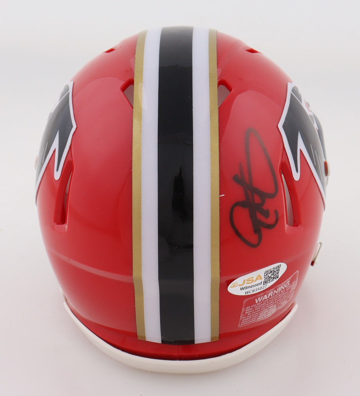 Eric Metcalf Autographed Atlanta Falcons Throwback Mini Helmet
