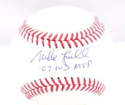 Mike Lowell Signed Rawlings Official MLB Baseball "07 WS MVP"