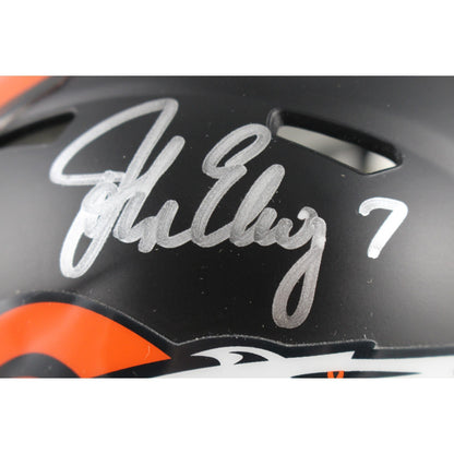 John Elway Signed Denver Broncos Matte Black Mini Helmet