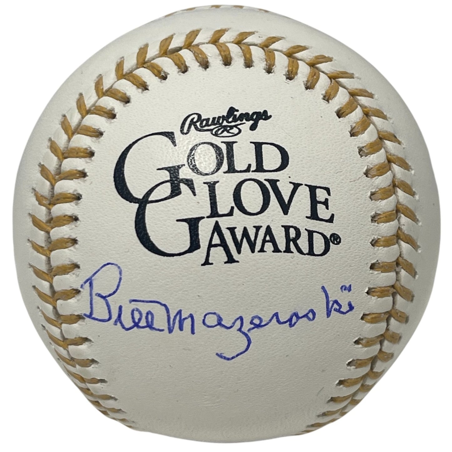 Bill Mazeroski Autographed Gold Glove Baseball (Beckett Witness)