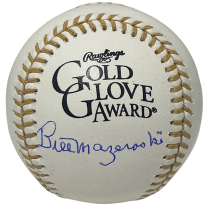 Bill Mazeroski Autographed Gold Glove Baseball (Beckett Witness)