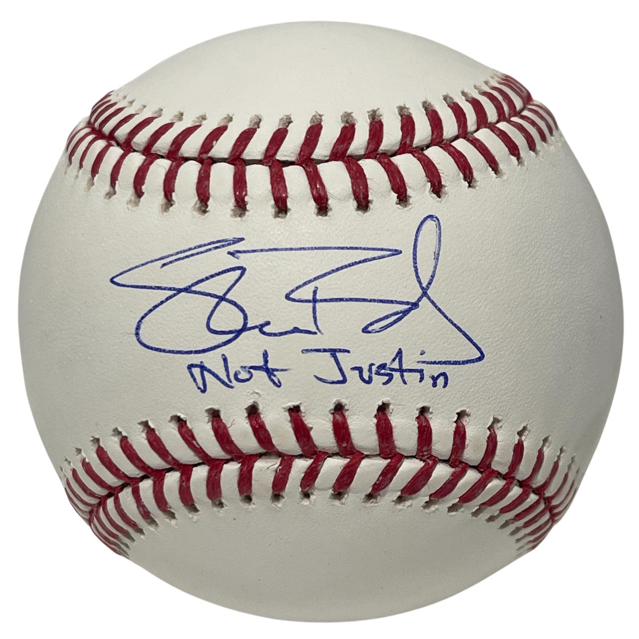 Shane Bieber Signed "Not Justin" Cleveland Guardians ROMLB Baseball (BAS)