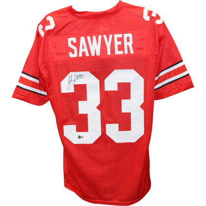 Jack Sawyer Signed Red College Style Custom Jersey