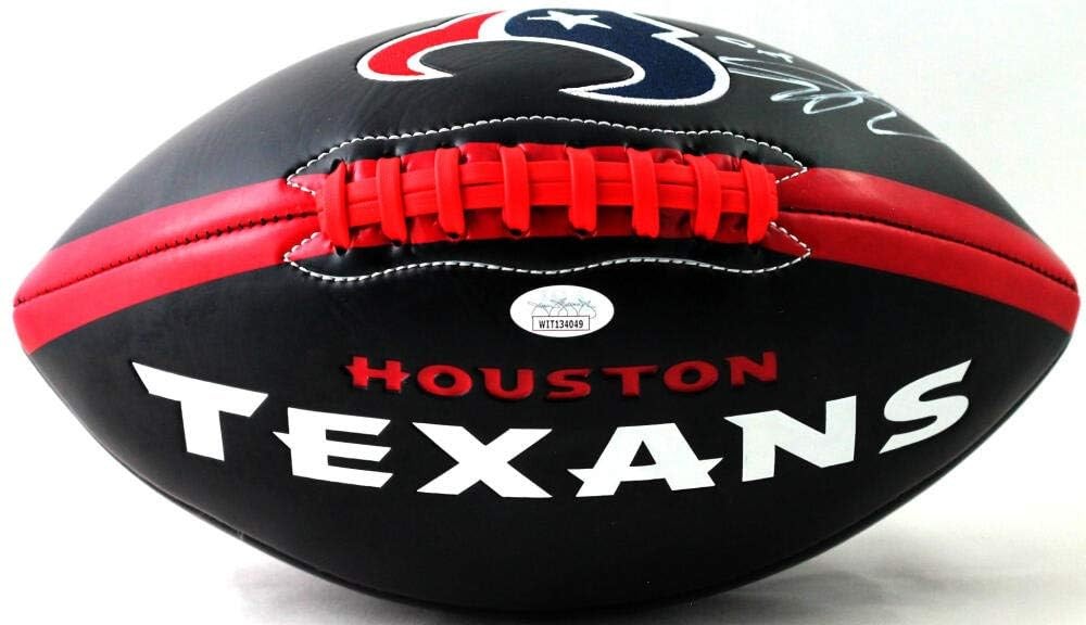 Andre Johnson Autographed Houston Texans Black Logo Football