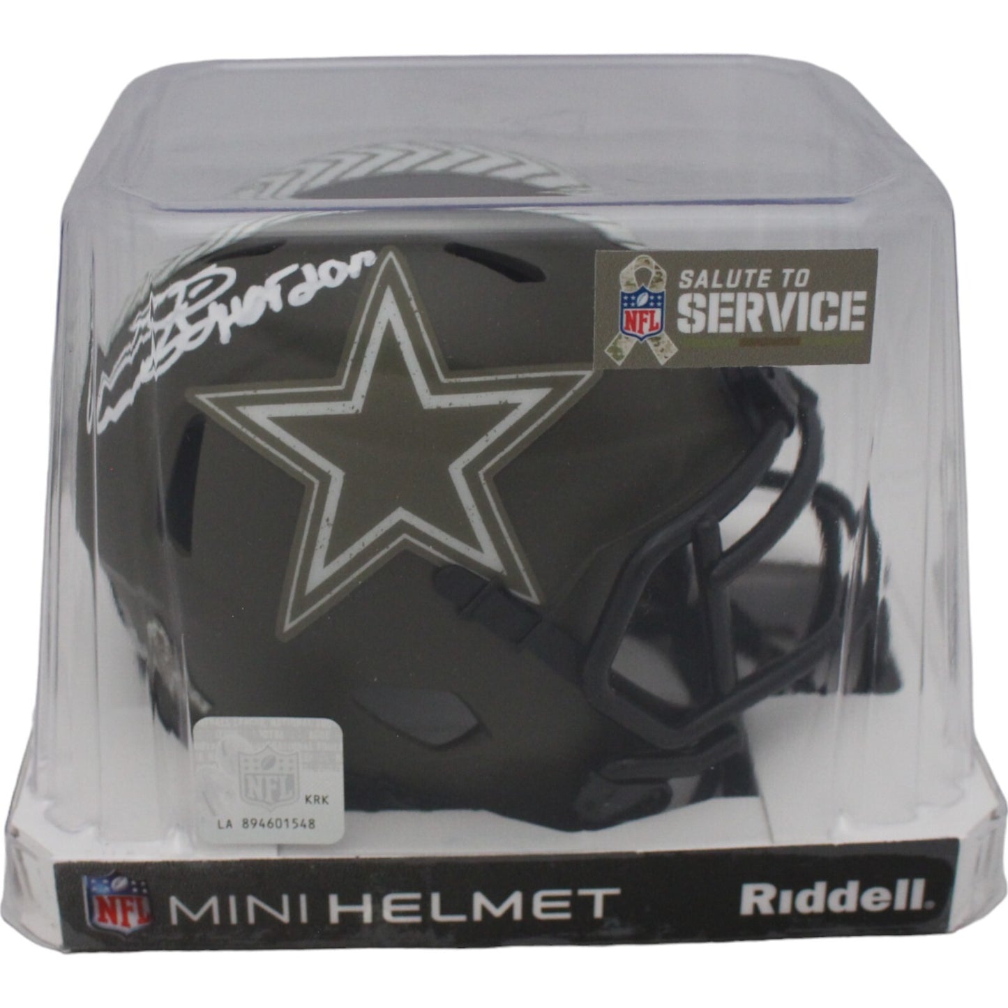 Emmitt Smith Autographed Dallas Cowboys 2022 Salute to Service Mini Helmet