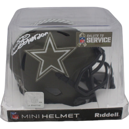 Emmitt Smith Autographed Dallas Cowboys 2022 Salute to Service Mini Helmet