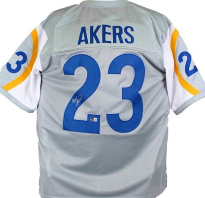 Cam Akers Signed Los Angeles Rams Grey Custom Jersey