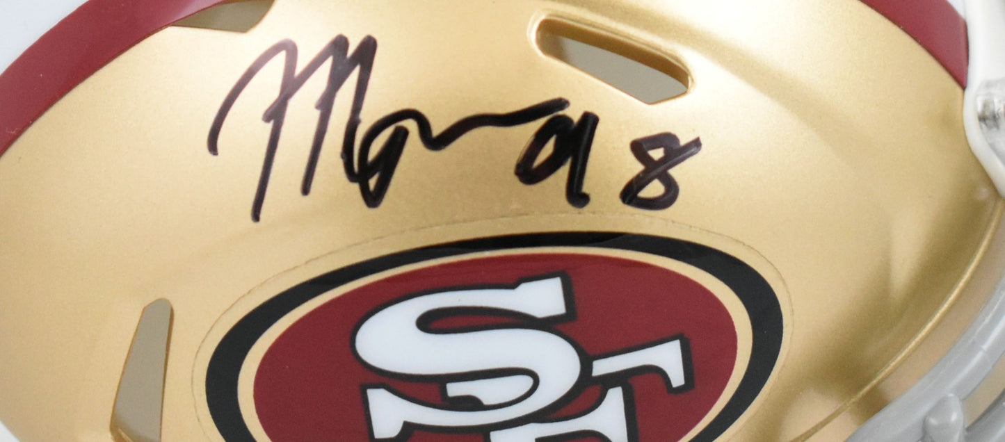 Mykel Williams Signed San Francisco 49ers Black Speed Mini Helmet