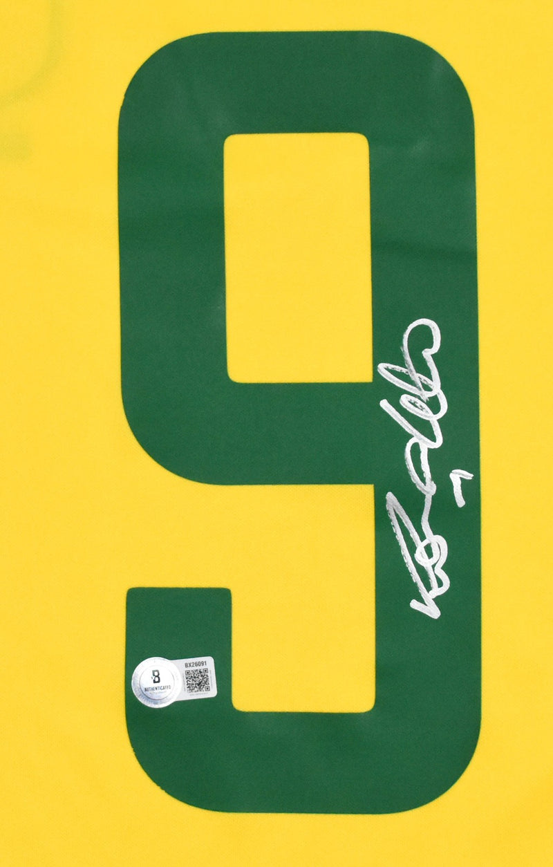 Ronaldo Autographed Brazil Home Soccer Jersey