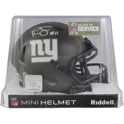 Phil Simms New York Giants Autographed Salute to Service Mini Helmet