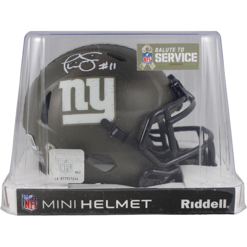 Phil Simms New York Giants Autographed Salute to Service Mini Helmet