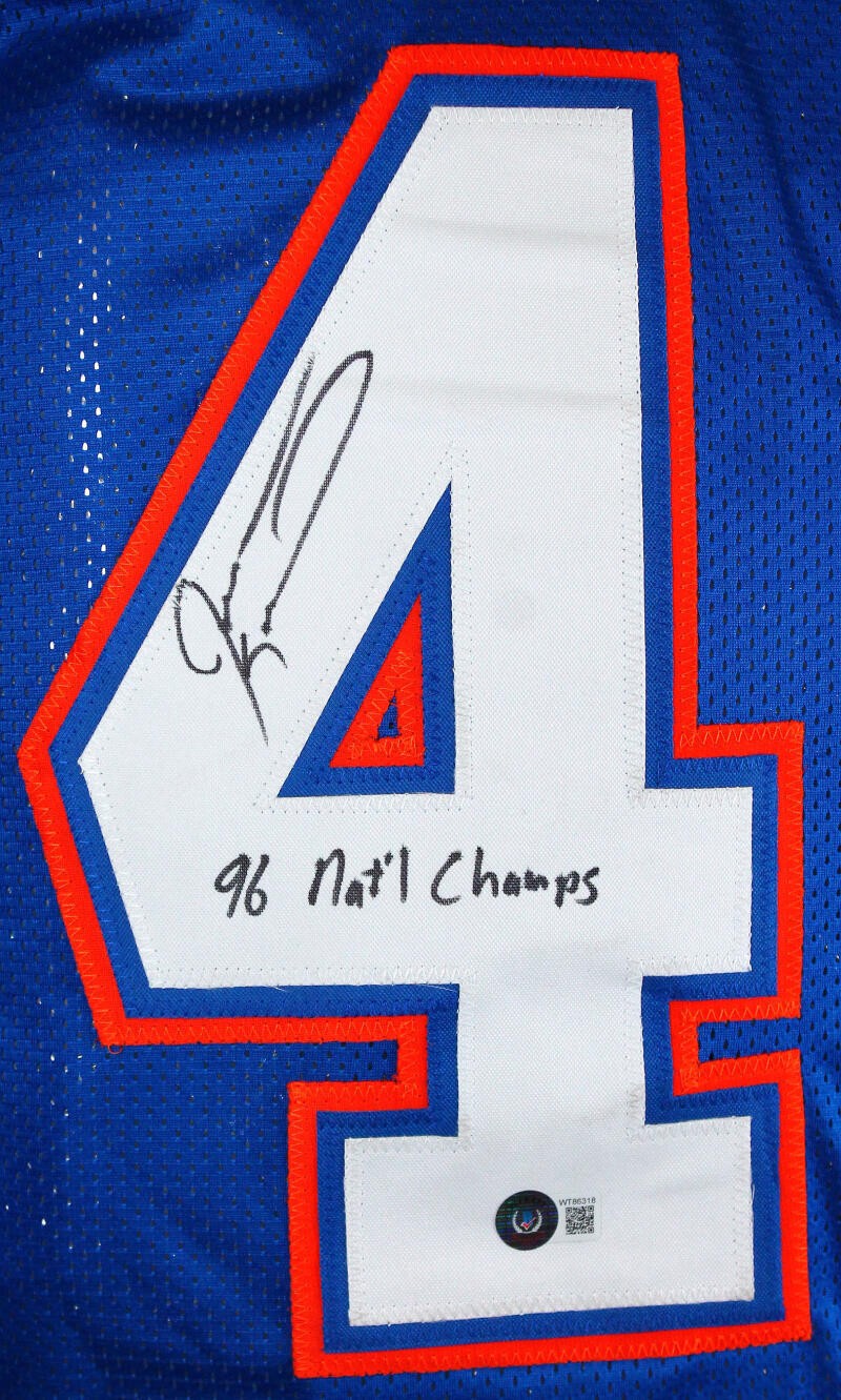 Jevon Kearse Signed Blue Custom Jersey Inscribed "96 Natl Champs"
