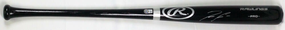 Ronald Acuna Jr. Autographed Black Baseball Bat