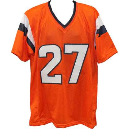 JK Dobbins Autographed Orange Custom Football Jersey