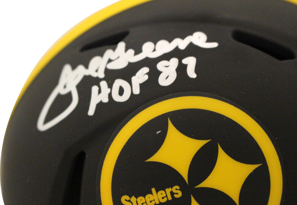 Joe Greene Signed Pittsburgh Steelers Eclipse Mini Helmet - Beckett