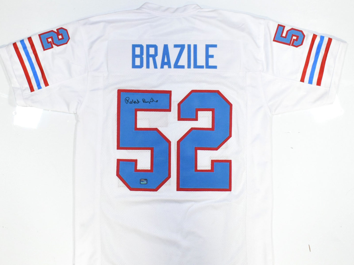 Robert Brazile Signed Houston Oilers Custom White Jersey