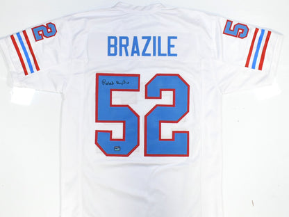 Robert Brazile Signed Houston Oilers Custom White Jersey