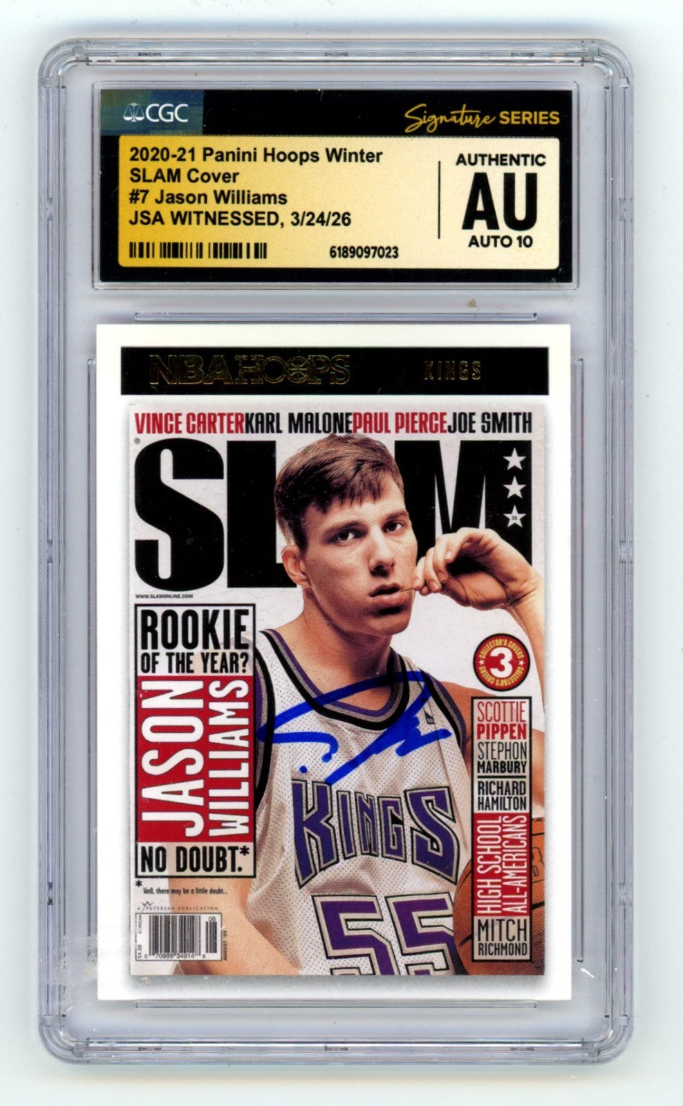 Jason Williams Signed 2020-21 Panini Hoops Winter Gold Card