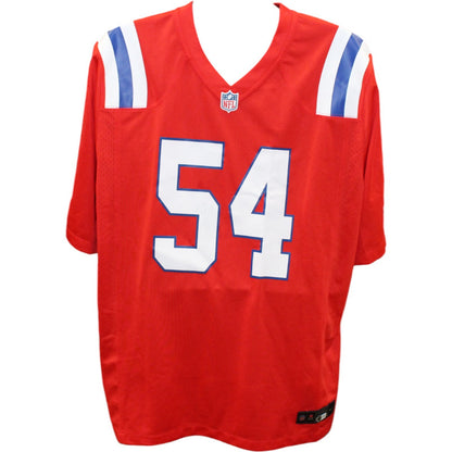 Tedy Bruschi New England Patriots Autographed Red Nike Jersey