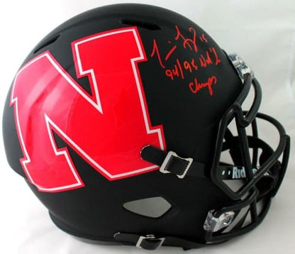 Tommie Frazier Signed Nebraska AMP Full Size Helmet "Nat'l Champs"