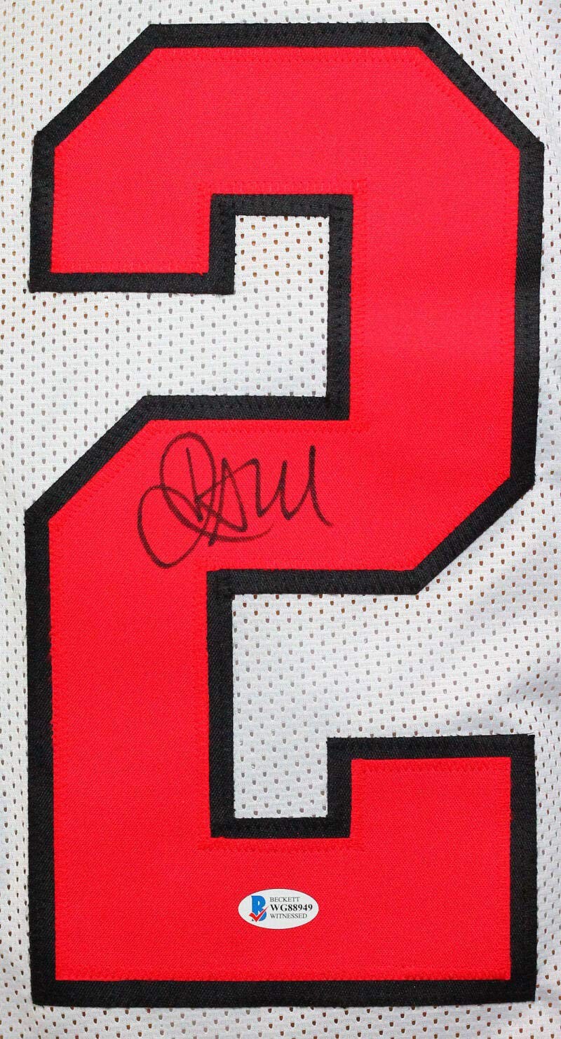 Jamal Anderson Signed White Custom Jersey