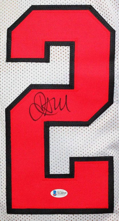Jamal Anderson Signed White Custom Jersey