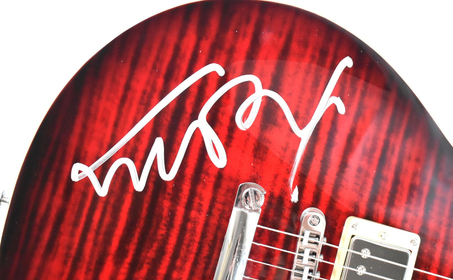 Michael J. Fox Signed Back to the Future Red Grote Guitar