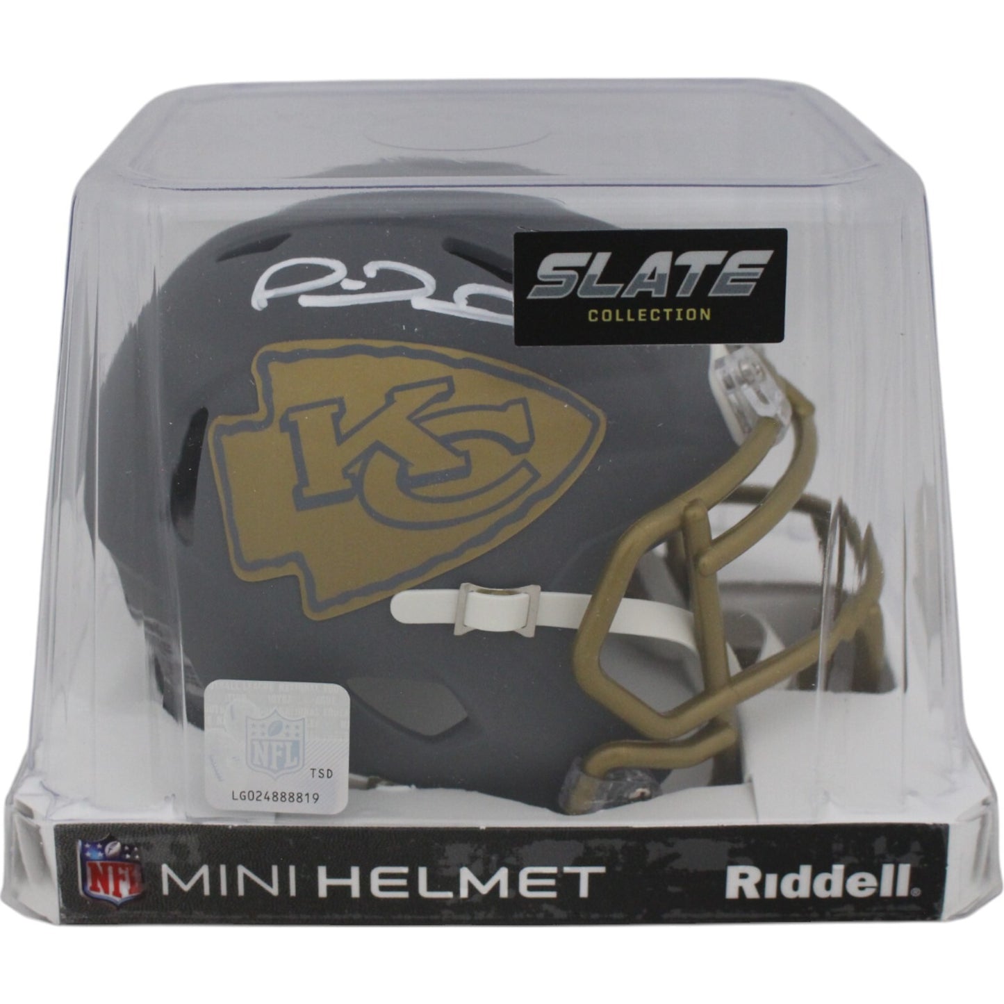 Patrick Mahomes Autographed Kansas City Chiefs Slate Mini Helmet