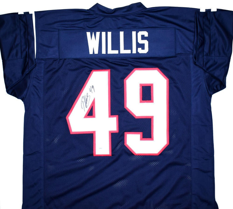 Patrick Willis Autographed Blue Custom College Style Jersey
