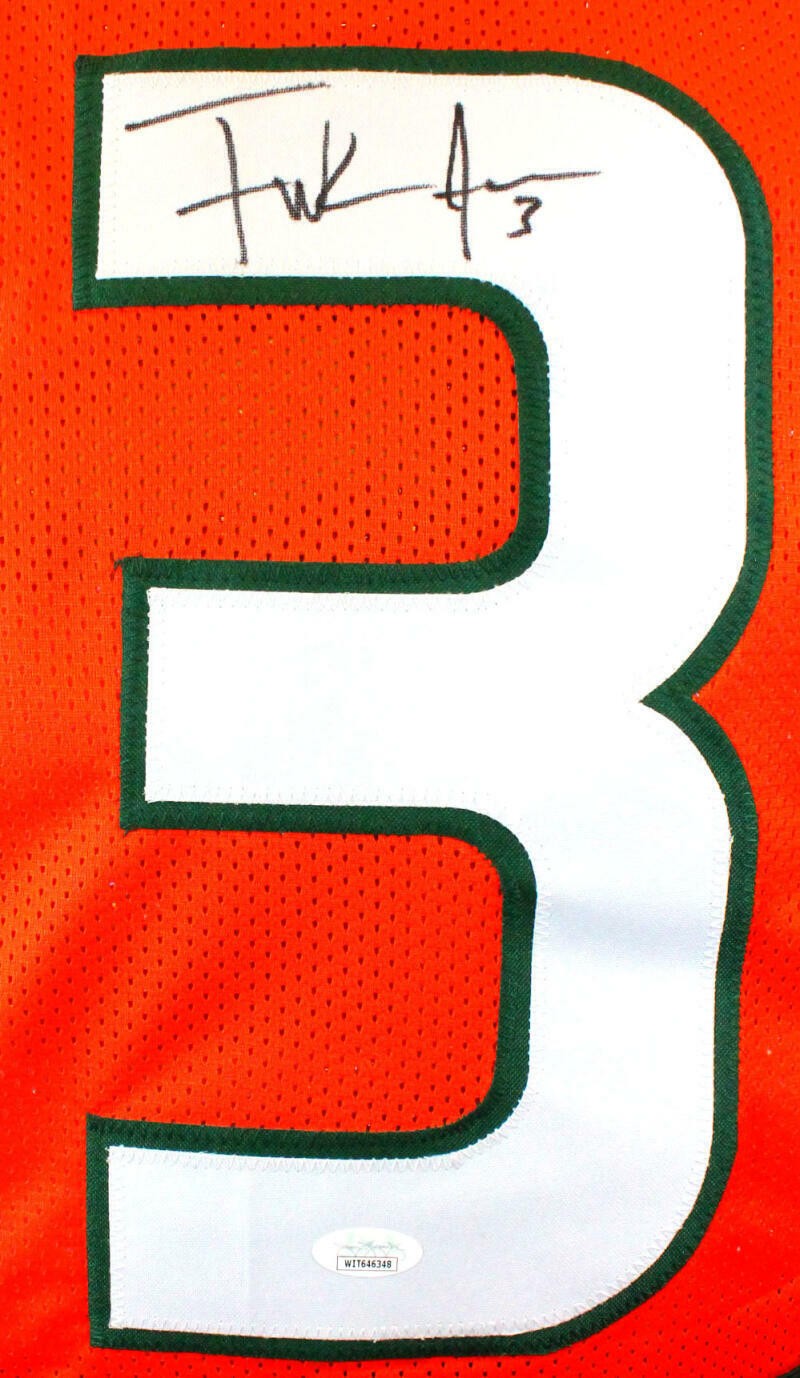 Frank Gore Signed Orange Custom College Style Jersey