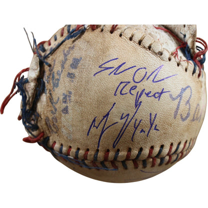 The Sandlot Cast Autographed Custom Ripped Baseball (8 Signatures)