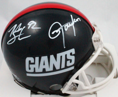 Michael Strahan & Lawrence Taylor Signed NY Giants Throwback Mini Helmet