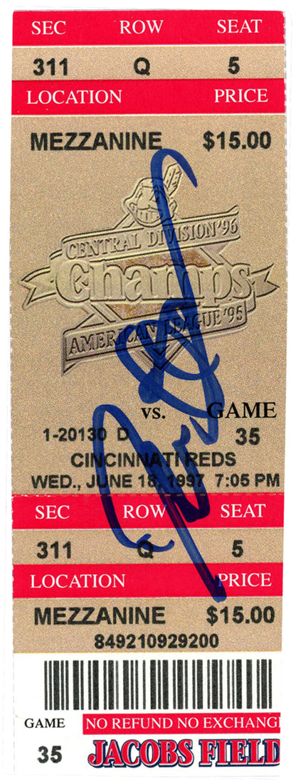 Deion Sanders Signed Cincinnati Reds Ticket Stub (June 18, 1997) BAS