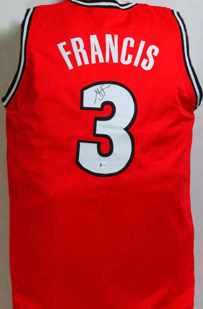Steve Francis Autographed Red College Style Custom Jersey