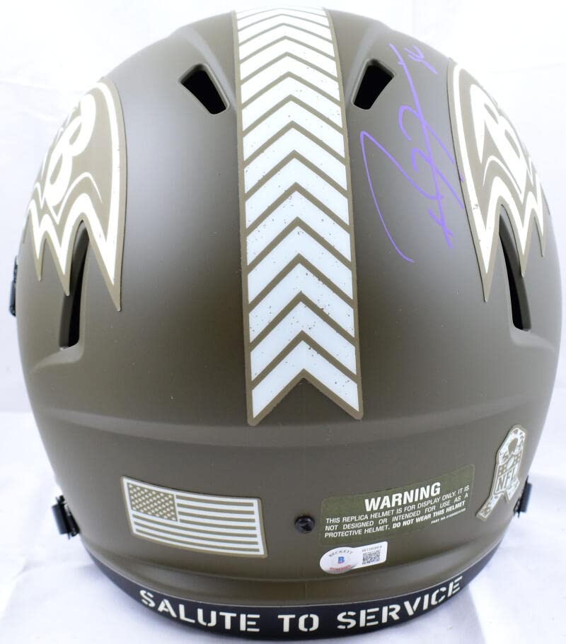 Ray Lewis Signed Baltimore Ravens Salute to Service Full Size Helmet