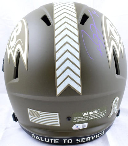 Ray Lewis Signed Baltimore Ravens Salute to Service Full Size Helmet