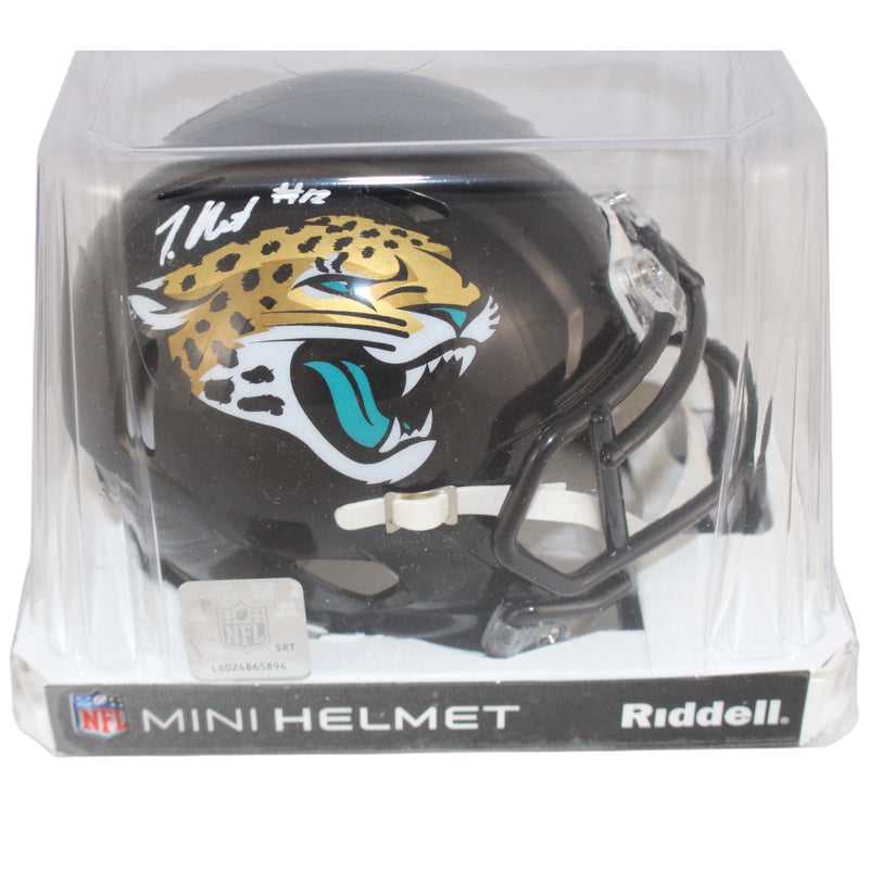 Travis Hunter Autographed Jacksonville Jaguars Mini Helmet (Beckett COA)