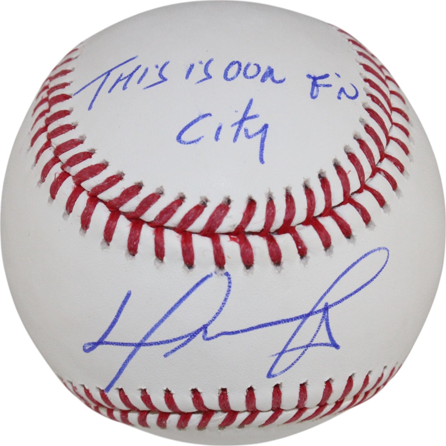 David Ortiz Autographed Boston Red Sox Baseball "This is Our F'n City"