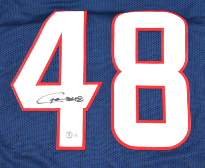 Christian Harris Autographed Houston Texans Blue Custom Jersey