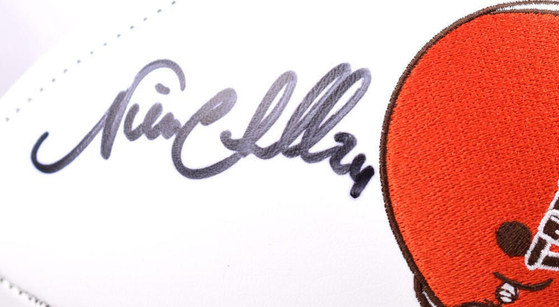Nick Chubb Autographed Cleveland Browns Logo Football