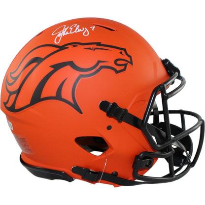 John Elway Autographed Denver Broncos Authentic Full Size Rave Helmet