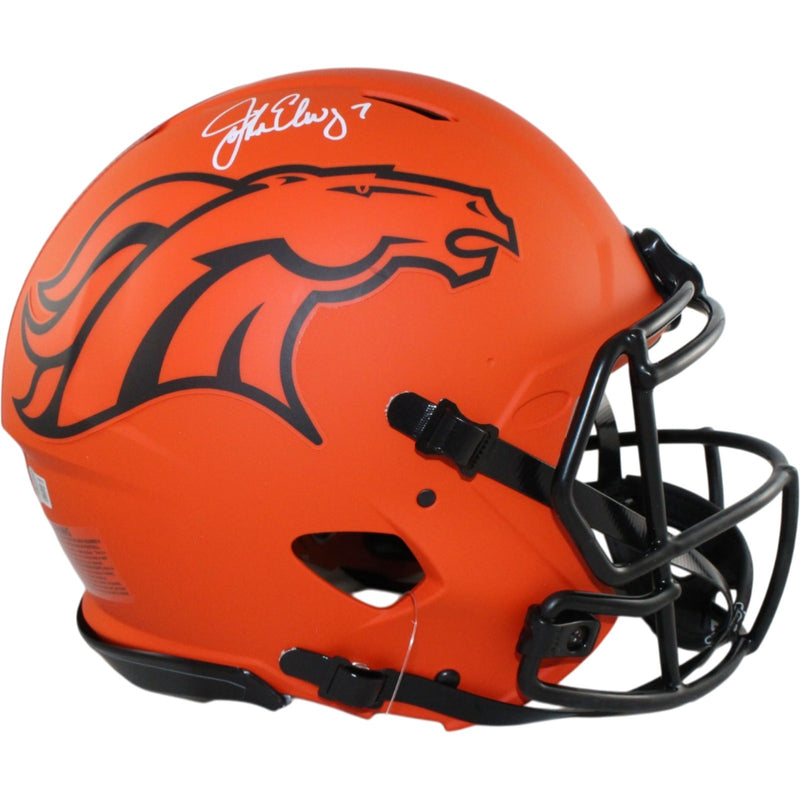 John Elway Autographed Denver Broncos Authentic Full Size Rave Helmet