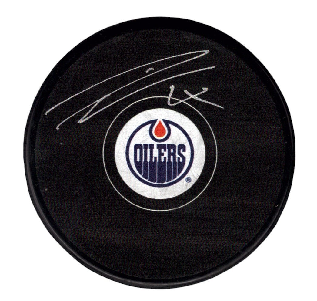 Leon Draisaitl Signed Edmonton Oilers Logo Hockey Puck